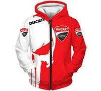 Unisex Hoodies Full zip Sweatshirts 3D for DUCATI Print Hooded Tops Casual Long Sleeve Motorcycle Hoodie Sports Jumpers with Pockets-A||3XL