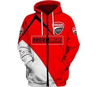 Unisex Hoodies Full Zip Sweatshirts 3D for DUCATI Print Hooded Tops Casual Long Sleeve Motorcycle Hoodie Sports Jumpers with Pockets-H||3XL