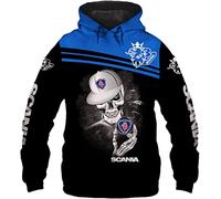 Unisex Hoodies Pull Over Sweatshirts 3D for SCANIA Print Hooded Tops Casual Long Sleeve Motorcycle Hoodie Sports Jumpers with Pockets-F||XL