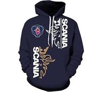 Unisex Hoodies Pull Over Sweatshirts 3D for SCANIA Print Hooded Tops Casual Long Sleeve Motorcycle Hoodie Sports Jumpers with Pockets-C||XXS