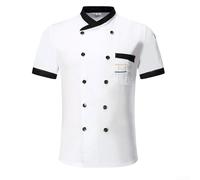 Unisex Hotel Chef Short Sleeve Tops, Chef Jacket Short Sleeve Professional, Chef Jacket With Practical Functions(3XL White)