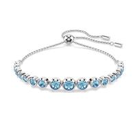 Swarovski Imber Tennis Bracelet, Blue Round-Cut Crystals in a Rhodium-Finished Setting, Part of the Imber Collection