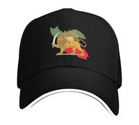 Unisex Iran Flag Basic Cap - Adjustable Baseball Cap with Country Men and Women Hard Top Iranian Flag Baseball Fashion Outdoor Shade Hat Solid Color Caps (One Size) Black