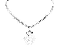 unisex Islamic Hamsa Hand Statement Protection Necklace Lucky Hand of Fatima Amulet Pendant Necklaces Jewelry