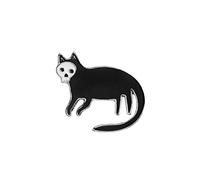 Unisex Jacket Lapel Badge Enamel Skull Cat Brooch Pin Denim Jewellery Decor Silver New Release Durability