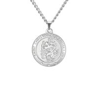 Unisex Jesus christ chain Necklace SAINT CHRISTOPHER PROTECT US Statement Choker Round Christ Jewelry Gift For Christians fashion