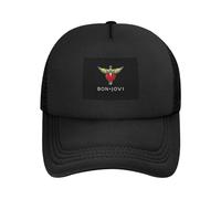 Unisex Jovi Rock Band Bon Baseball Cap Solid Color Mesh Baseball Cap for Men Women Adjustable Breathable Stylish Dad Hat