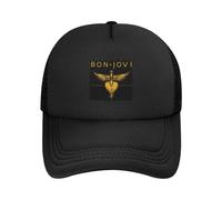 Unisex Jovi Rock Band Bon Baseball Cap Solid Color Mesh Baseball Cap for Men Women Adjustable Breathable Stylish Dad Hat