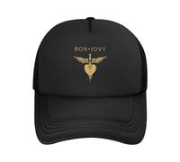 Unisex Jovi Rock Band Bon Baseball Cap Solid Color Mesh Baseball Cap for Men Women Adjustable Breathable Stylish Dad Hat