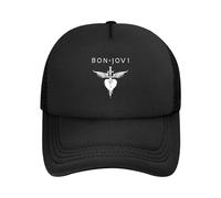 Unisex Jovi Rock Band Bon Baseball Cap Solid Color Mesh Baseball Cap for Men Women Adjustable Breathable Stylish Dad Hat