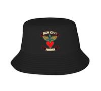Unisex Jovi Rock Band Bon Bucket Hat Foldable & Portable Double-Layer Bucket Hat A Must-Have for All-Season Versatile Outdoor Travel