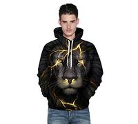 Unisex Jumper Pullover Hoodies Hooded Sweatshirt Tops, Morbuy Men's Casual Long Sleeve Sweater T-Shirt Hoody with Pocket - 3D Psychedelic Animal Print
