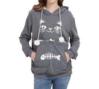 Unisex Kangaroo Pouch Hoodie Warm Pet Carrier for Cats Small Dogs Snug Fleece Lined Sweatshirt with Removable Pad Home Outdoor Use S M L