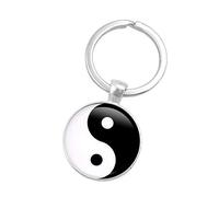 Unisex Key Ring Black White Tai Chi Pendant Keychain Car Bag Charm Hanging Ornaments Key Buckle Gifts Sturdy And Practical