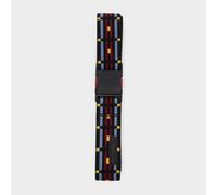 Arcade Belts A2 Slim Adventure Belt: Heavy Duty Stretch, Metal Free Buckle, Keyah - Black/Sky, Standard (Up to 40"); 1.25" Slim Width