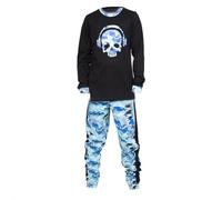 Unisex Kids Boys Halloween Camouflage Skull Gaming Print Pyjamas Set Girls Loungewear Nightwear Cotton Pajamas Set 2 Piece PJs Sets Long Sleeve T Shirts Bottom (5-6 Years)