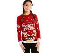 Unisex Kids Christmas Jumper,Boys & Girls Rudolph Snowflake Knitted Sweater, Long Sleeve Xmas Pullover Top, Winter Sweatshirt (Ages 5-13)