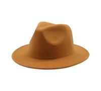 Unisex Kids Fedora Hat Children Jazz Hats Classic Wide Brim Panama Dress Hat for Boys Girls Holiday Party Accessories (Bright Yellow, 4-10 Years)