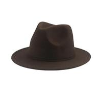 Unisex Kids Fedora Hat Children Jazz Hats Classic Wide Brim Panama Dress Hat for Boys Girls Holiday Party Accessories (Coffee, 4-10 Years)