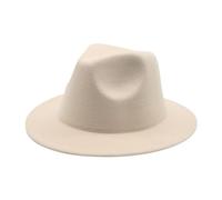 Unisex Kids Fedora Hat Children Jazz Hats Classic Wide Brim Panama Dress Hat for Boys Girls Holiday Party Accessories (Creamy White, 4-10 Years)