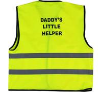 Unisex Kids High Visibility Vest Hi Vis Waistcoat With DADDY'S LITTLE HELPER Writing At Back (0/1 Years, Yellow)