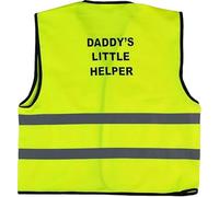 Unisex Kids High Visibility Vest Hi Vis Waistcoat With DADDY'S LITTLE HELPER Writing At Back (4/6 Years, Yellow)
