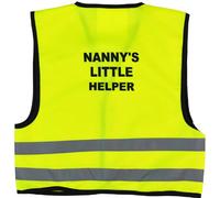 Unisex Kids High Visibility Vest Hi Vis Waistcoat with Grandad's Little Helper Writing at Back (2/3 Years, Yellow)