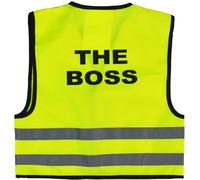 Unisex Kids High Visibility Vest Hi Vis Waistcoat with The BOSS Writing at Back (1-2 Year, Yellow)