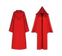 Unisex Kids Hooded Robe Halloween Costume Long Sleeve Hooded Cloak Girls Boys Witch Wizard Vampire Cosplay Party Capes (Red, 11-12 Years)