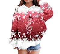 Unisex Kids Hoodies Long Sleeve Ugly 3D Printed Graphic Christmas Hoodie Sweater Xmas Jumper Pullover Hood Present Novelty Funny Xmas Sweatshirt Happy Holidays Winter Clothing (Red, 2-3 Years)