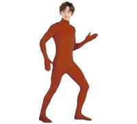 Unisex Kids' Open Face Unitard Full Body Costume Bodysuit for Adults and Kids Stealth Suits for DIY Party Outfit Halloween Cosplay Fancy Dress for Boys Girls UK (Coffee #2, 3-4 Years)