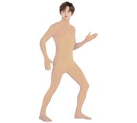 Unisex Kids' Open Face Unitard Full Body Costume Bodysuit for Adults and Kids Stealth Suits for DIY Party Outfit Halloween Cosplay Fancy Dress for Boys Girls UK (Beige #2, 4-5 Years)