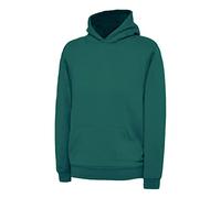 Unisex Kids Pullover Hooded Sweatshirt Girls Boys Long Sleeve Plain Hoodie Outerwear Top (Jade Green 11-13 Years)