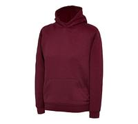 Unisex Kids Pullover Hooded Sweatshirt Girls Boys Long Sleeve Plain Hoodie Outerwear Top (Maroon 7-8 Years)