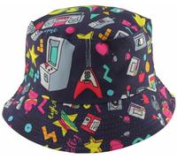 Unisex Kids Reversible Packable Summer Printed Bucket Hat in Arcade Purple, Size: One Size