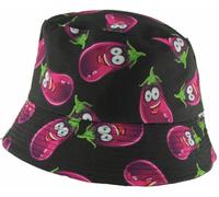 Unisex Kids Reversible Packable Summer Printed Bucket Hat in Aubergines Black, Size: One Size