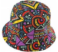 Unisex Kids Reversible Packable Summer Printed Bucket Hat in Aztec Multi, Size: One Size