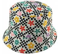 Unisex Kids Reversible Packable Summer Printed Bucket Hat in Flower Print Multi, Size: One Size