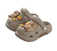 Unisex Kids Summer Sandals Baby Jelly Shoes For Toddler Girls Toddlers Sequin Sweet Bows Cow Slippers School Size 1 Beach Holiday Lightweight Eva Buckle Slip Ons (Khaki,13)