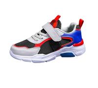 Unisex Kids Trainers Breathable Knit Upper Cute Sneakers for Children Lightweight Non - Slip Sole Low Top Casual Outdoor Travel Essentials Sports Hiking Walking Running Shoes for Little/Big Kids Red