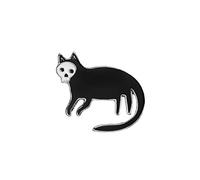 Unisex Lapel Jacket Badge Enamel Skull Cat Brooch Pin Denim Jewelry Decor Silver Exquisite Workmanship Useful and Fashion