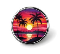 Unisex Lapel Pins Round Lapel Hat Pins Brooches Bengal Tiger Badge Pins Suitable for Decoration And Giving to Friends, Circular, Aluminum, quartzite