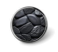 Unisex Lapel Pins Round Lapel Hat Pins Brooches Black Stone Badge Pins Suitable for Decoration And Giving to Friends, Circular, Aluminum, quartzite