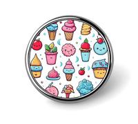 Unisex Lapel Pins Round Lapel Hat Pins Brooches Bright Colored Curves Badge Pins Suitable for Decoration And Giving to Friends, Circular, Aluminum, quartzite
