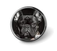 Unisex Lapel Pins Round Lapel Hat Pins Brooches French Bulld Badge Pins Suitable for Decoration And Giving to Friends, Circular, Aluminum, quartzite
