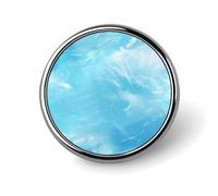Unisex Lapel Pins Round Lapel Hat Pins Brooches Light Blue Image Badge Pins Suitable for Decoration And Giving to Friends, Circular, Aluminum, quartzite