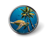 Unisex Lapel Pins Round Lapel Hat Pins Brooches Tropical Flower And Corgi Badge Pins Suitable for Decoration And Giving to Friends, Circular, Aluminum, quartzite