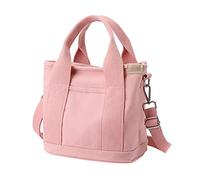 Unisex Large Capacity Bag Fashion Portable Canvas Bag Shoulder Bag Messenger Bag Small Shoulder Bag (Pink, One Size)