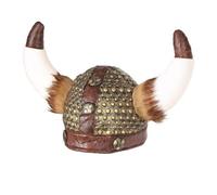 Widmann 09169 Viking Helmet with Horns and Fur, Nordman, Robber, Hat, Headpiece, Accessory, Theme Party, Carnival