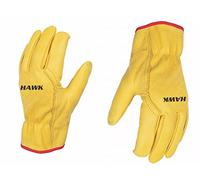 Unisex Leather Work Working Driving Gloves - Premium Quality - Driver/Lorry/Car Truck - Slick Fir Without Lining (UNLINED) Mens Ladies (Large)